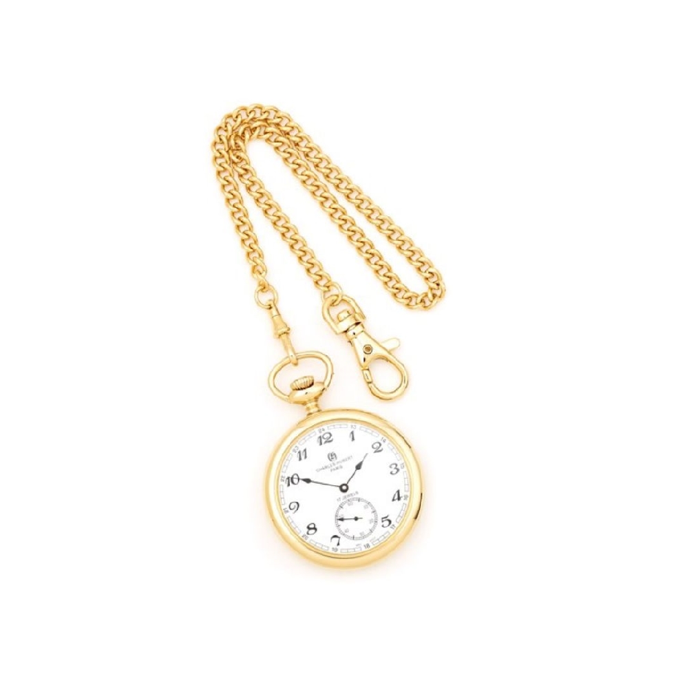 Charles Hubert Gold-finish Steel  Open Face Poc...